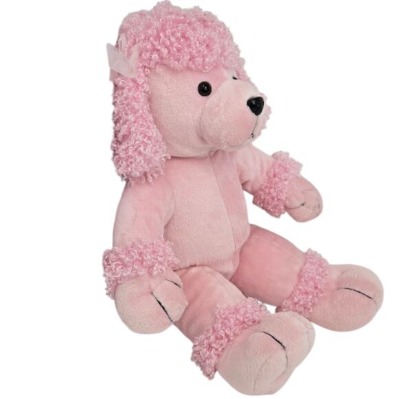 Pawsenclaws Pink Poodle Plush Dog Pet Stuffed Animal Curly Fur 14" - Picture 6 of 7